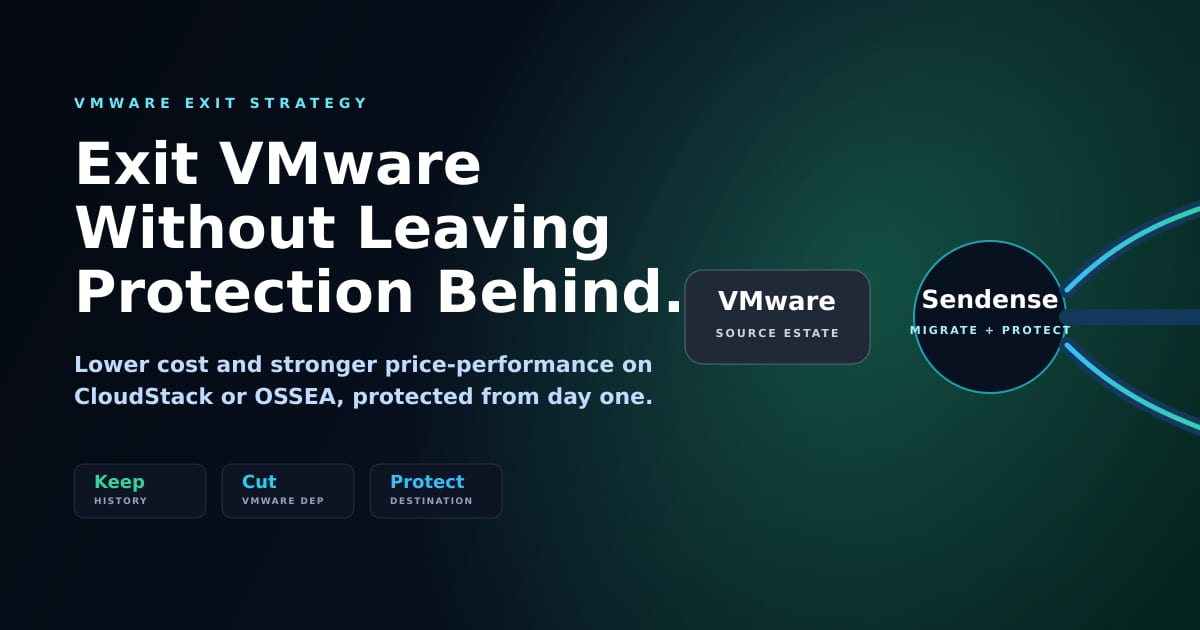 VMware Exit with Protected CloudStack and OSSEA Migration | Sendense